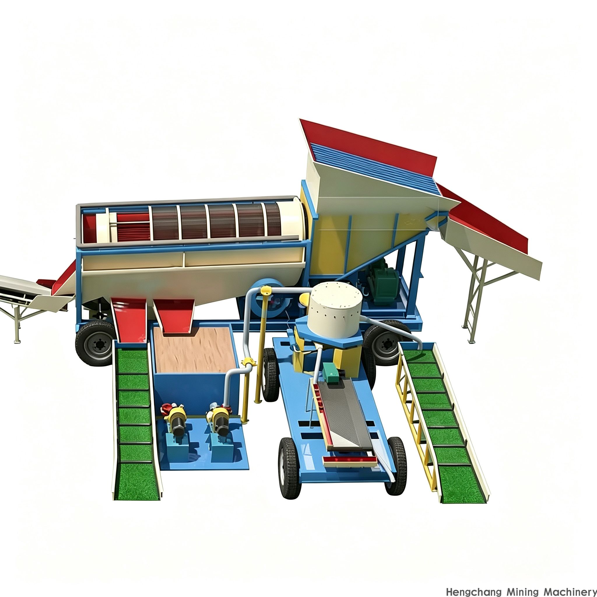 Mobile Alluvial Gold Washing Processing Plant Portable Placer Gold Recovery Mining Equipment